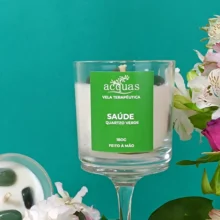 Vela Terapêutica de Quartzo Verde Saúde 180g