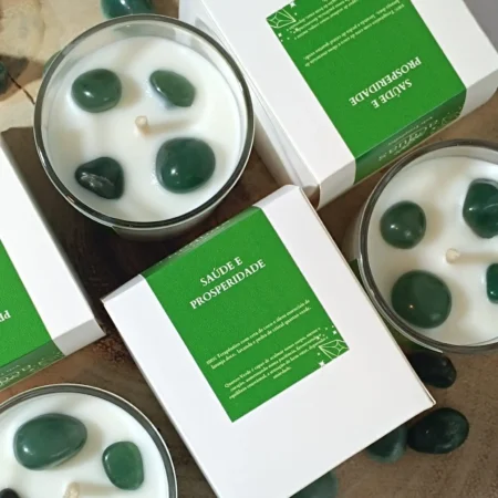 Vela Terapêutica de Quartzo Verde Saúde 180g - Imagem 2