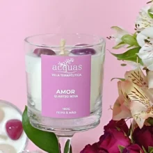 Vela Terapêutica de Quartzo Rosa Amor 180g